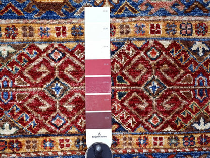 Kazak Tribal & Geometric hand-knotted wool rug in Multicolored, 2'8" x 3'9" — SKU O022601 (view 3)