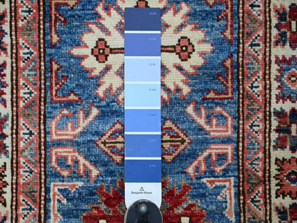 Blue 2'0" x 5'11" Tribal & Geometric Hand knotted Wool Rug - Sku: O022602