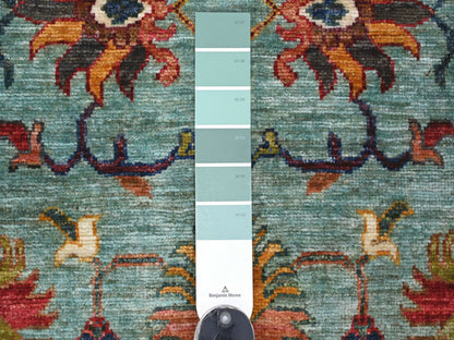 Blue 2'8" x 4'5" Tribal & Geometric Hand knotted Wool Rug - Sku: O022603