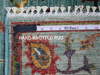 Blue 2'8" x 4'5" Tribal & Geometric Hand knotted Wool Rug - Sku: O022603