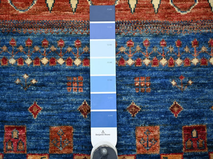 Gabbeh Tribal & Geometric hand-knotted wool runner in Multicolored, 2'6" x 8'2" — SKU O022604 (view 3)