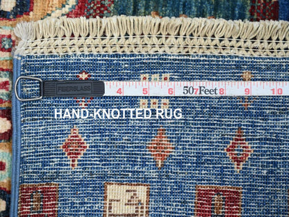 Gabbeh Tribal & Geometric hand-knotted wool runner in Multicolored, 2'6" x 8'2" — SKU O022604 (view 6)