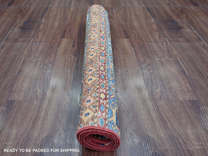 Kazak Tribal & Geometric hand-knotted wool runner in Multicolored, 2'8" x 5'7" — SKU O022606 (view 4)