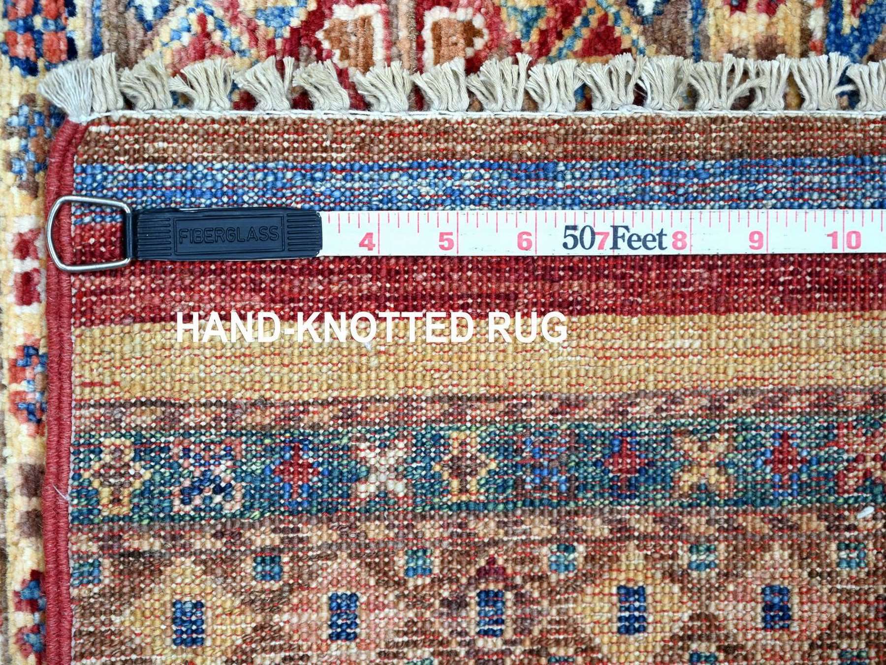 Kazak Tribal & Geometric hand-knotted wool runner in Multicolored, 2'8" x 5'7" — SKU O022606 (view 6)