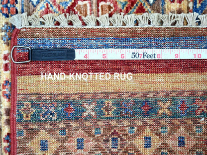 Kazak Tribal & Geometric hand-knotted wool runner in Multicolored, 2'8" x 5'7" — SKU O022606 (view 6)