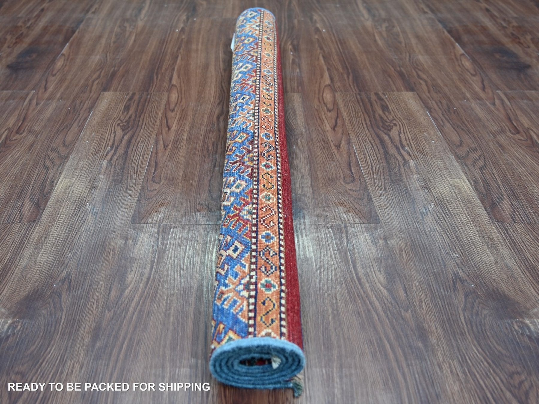 Kazak Tribal & Geometric hand-knotted wool rug in Multicolored, 3'5" x 3'7" — SKU O022607 (view 4)