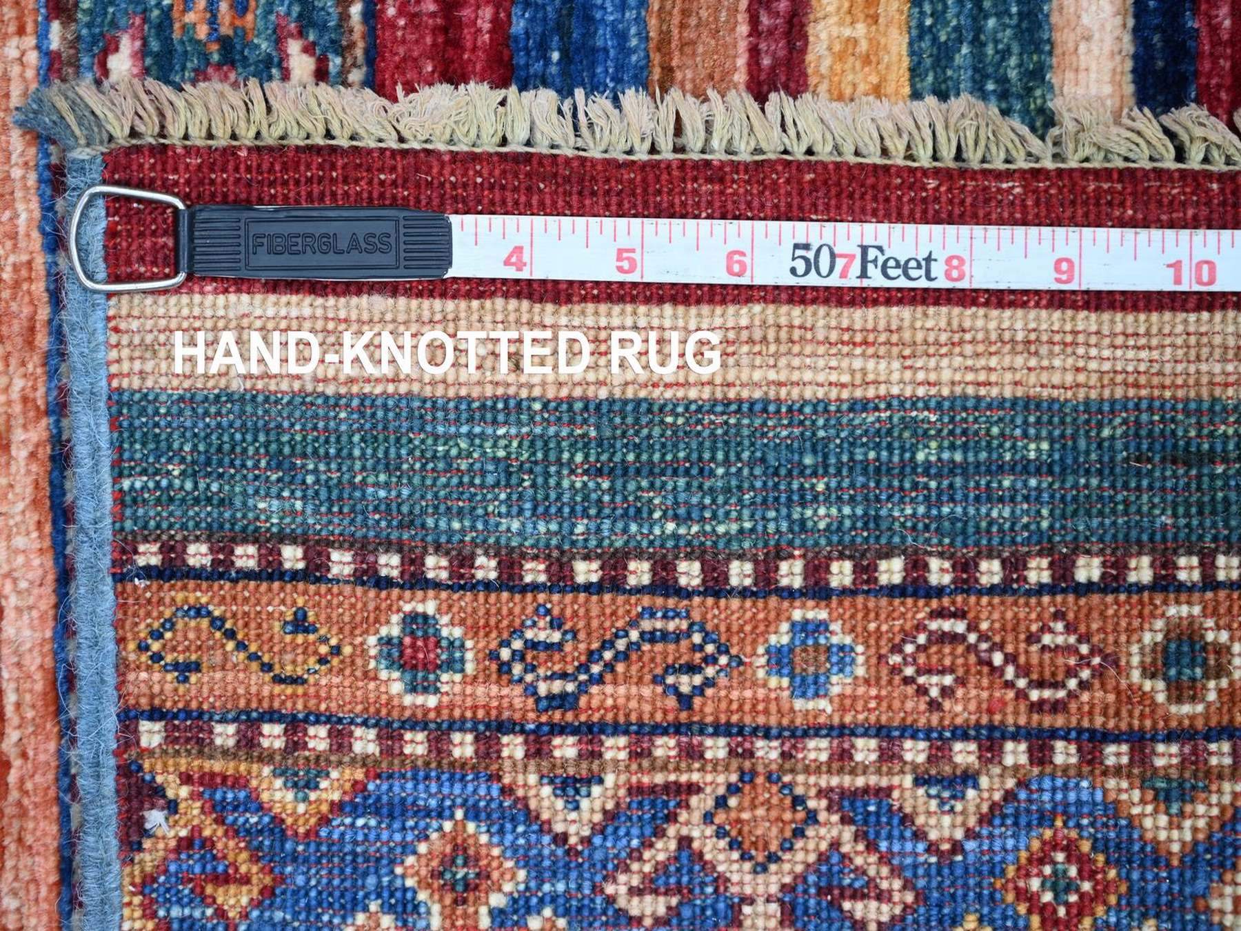 Kazak Tribal & Geometric hand-knotted wool rug in Multicolored, 3'5" x 3'7" — SKU O022607 (view 6)