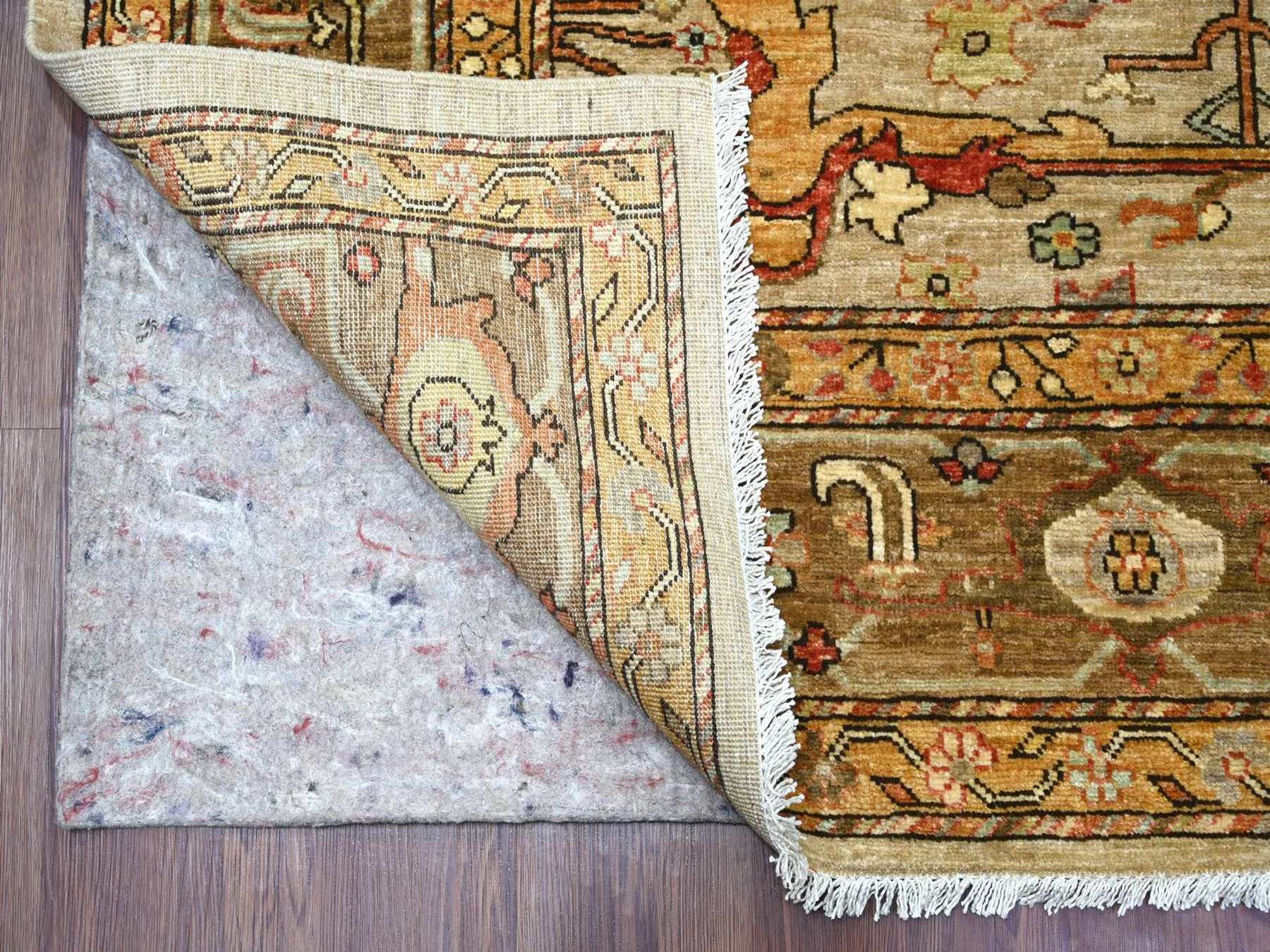 Peshawar Tribal & Geometric hand-knotted wool rug in Gray & Brown, 8' x 9'7" — SKU O022608 (view 4)
