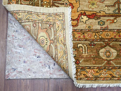 Peshawar Tribal & Geometric hand-knotted wool rug in Gray & Brown, 8' x 9'7" — SKU O022608 (view 4)