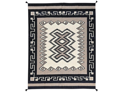 Brown 8'0" x 10'1" Flat Weave Hand woven Wool Rug - Sku: O02260