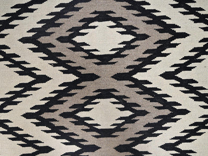 Brown 8'0" x 10'1" Flat Weave Hand woven Wool Rug - Sku: O02260