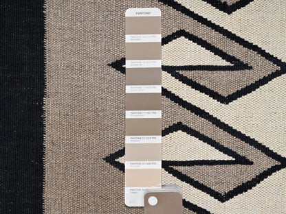 Brown 8'0" x 10'1" Flat Weave Hand woven Wool Rug - Sku: O02260