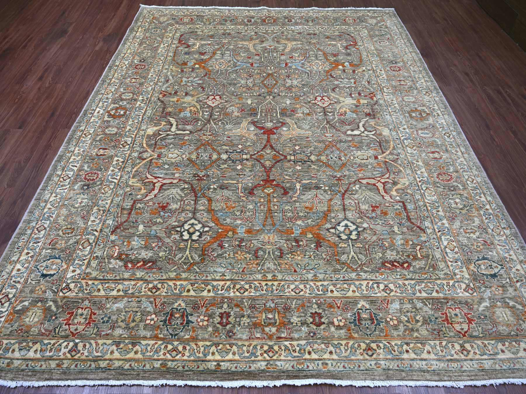 Brown 7'11" x 9'9" Tribal & Geometric Hand knotted Wool Rug - Sku: O022610