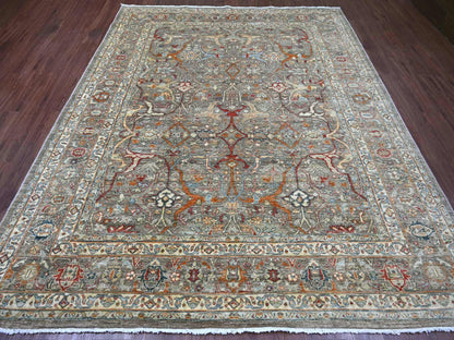 Brown 7'11" x 9'9" Tribal & Geometric Hand knotted Wool Rug - Sku: O022610
