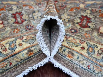 Brown 7'11" x 9'9" Tribal & Geometric Hand knotted Wool Rug - Sku: O022610