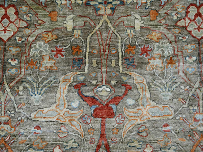 Peshawar Tribal & Geometric hand-knotted wool rug in Brown, 7'11" x 9'9" — SKU O022610 (view 8)