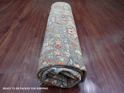 Brown 7'11" x 9'9" Tribal & Geometric Hand knotted Wool Rug - Sku: O022610