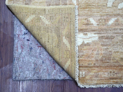 Brown 8'1" x 9'7" Oushak And Peshawar Hand knotted Wool Rug - Sku: O022611