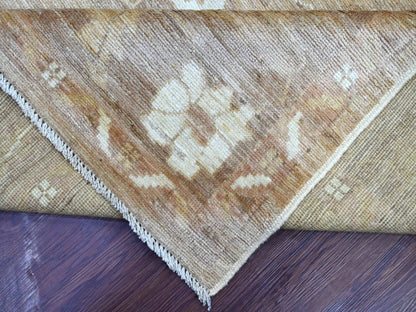 Brown 8'1" x 9'7" Oushak And Peshawar Hand knotted Wool Rug - Sku: O022611