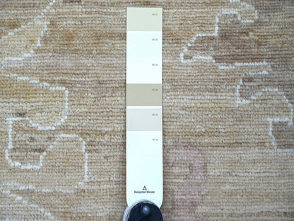 Brown 8'1" x 9'7" Oushak And Peshawar Hand knotted Wool Rug - Sku: O022611