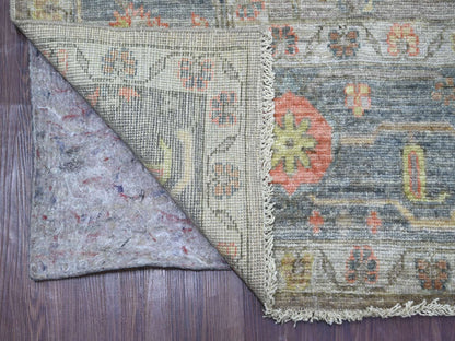 Grey 7'9" x 9'9" Oushak And Peshawar Hand knotted Wool Rug - Sku: O022612