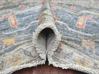 Grey 7'9" x 9'9" Oushak And Peshawar Hand knotted Wool Rug - Sku: O022612