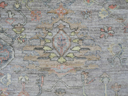 Grey 7'9" x 9'9" Oushak And Peshawar Hand knotted Wool Rug - Sku: O022612