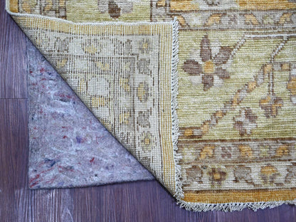 Brown 7'10" x 9'5" Oushak And Peshawar Hand knotted Wool Rug - Sku: O022613