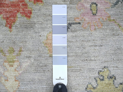 Grey 7'9" x 7'11" Oushak And Peshawar Hand knotted Wool Rug - Sku: O022614