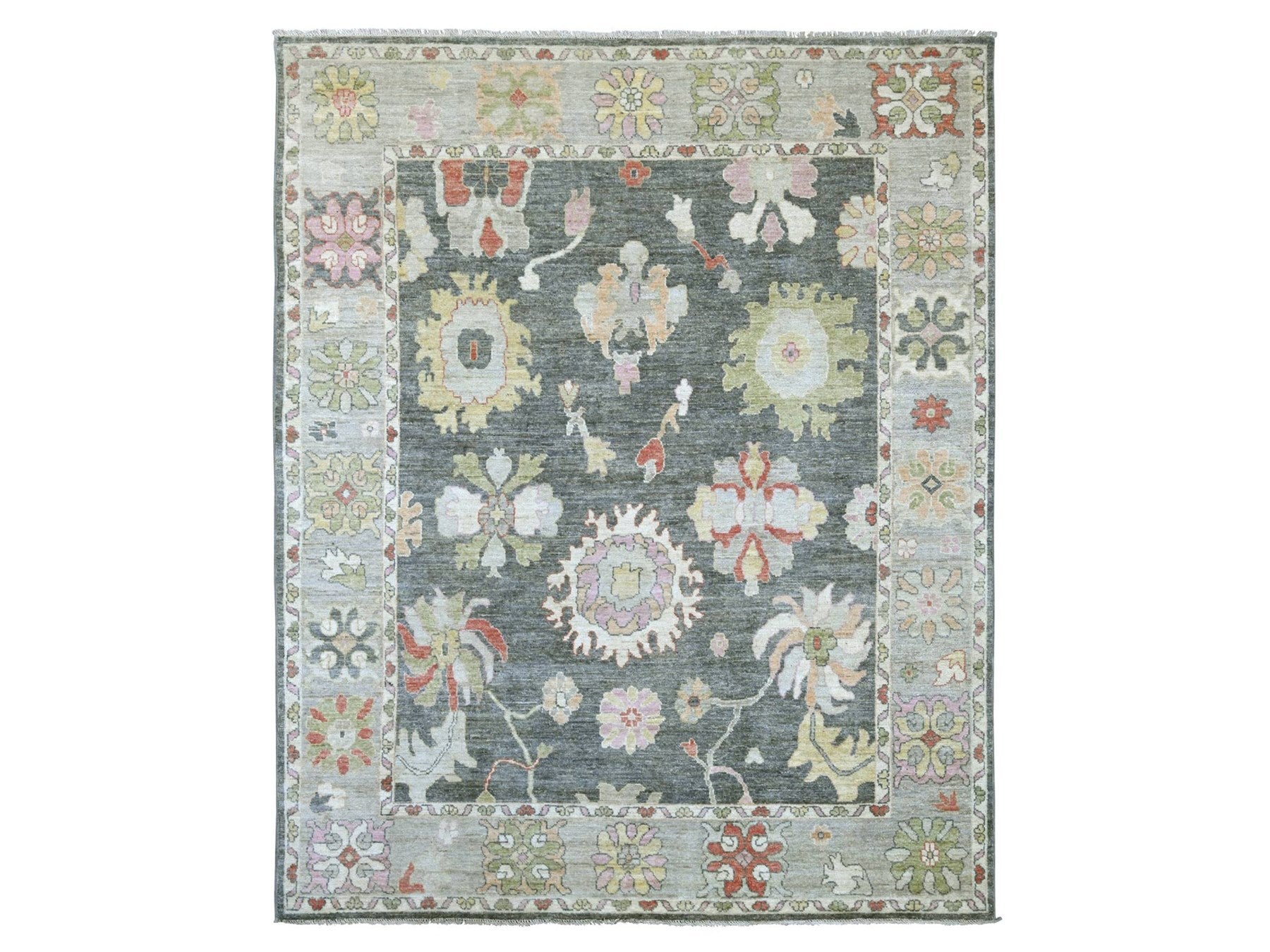 Oushak Oushak hand-knotted wool rug in Gray & Light Gray, 7'11" x 9'9" — SKU O022615