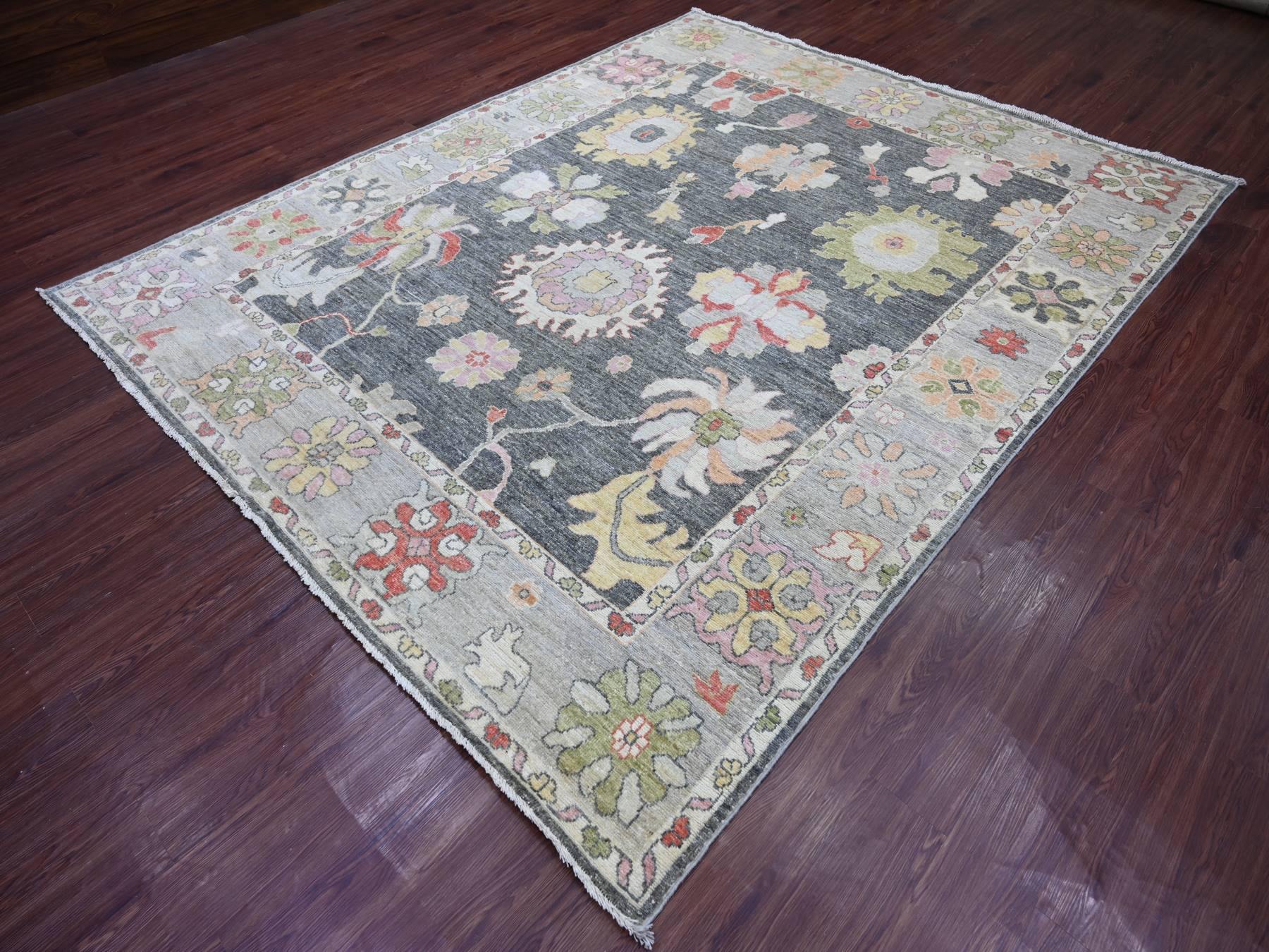 Oushak Oushak hand-knotted wool rug in Gray & Light Gray, 7'11" x 9'9" — SKU O022615 (view 3)