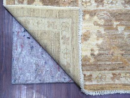 Brown 8'2" x 9'10" Oushak And Peshawar Hand knotted Wool Rug - Sku: O022616