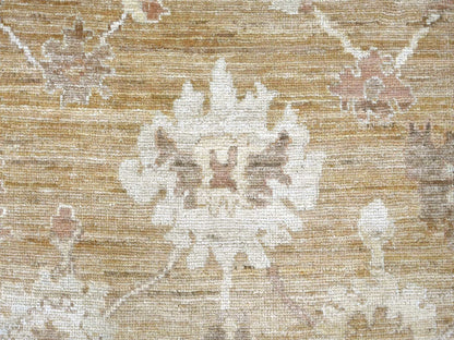Brown 8'2" x 9'10" Oushak And Peshawar Hand knotted Wool Rug - Sku: O022616