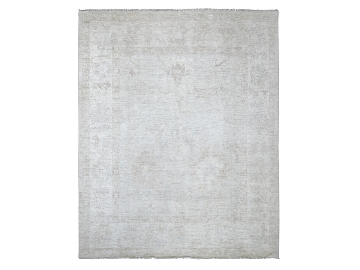 Oushak Oushak hand-knotted wool rug in Gray & Ivory, 8'1" x 9'10" — SKU O022617