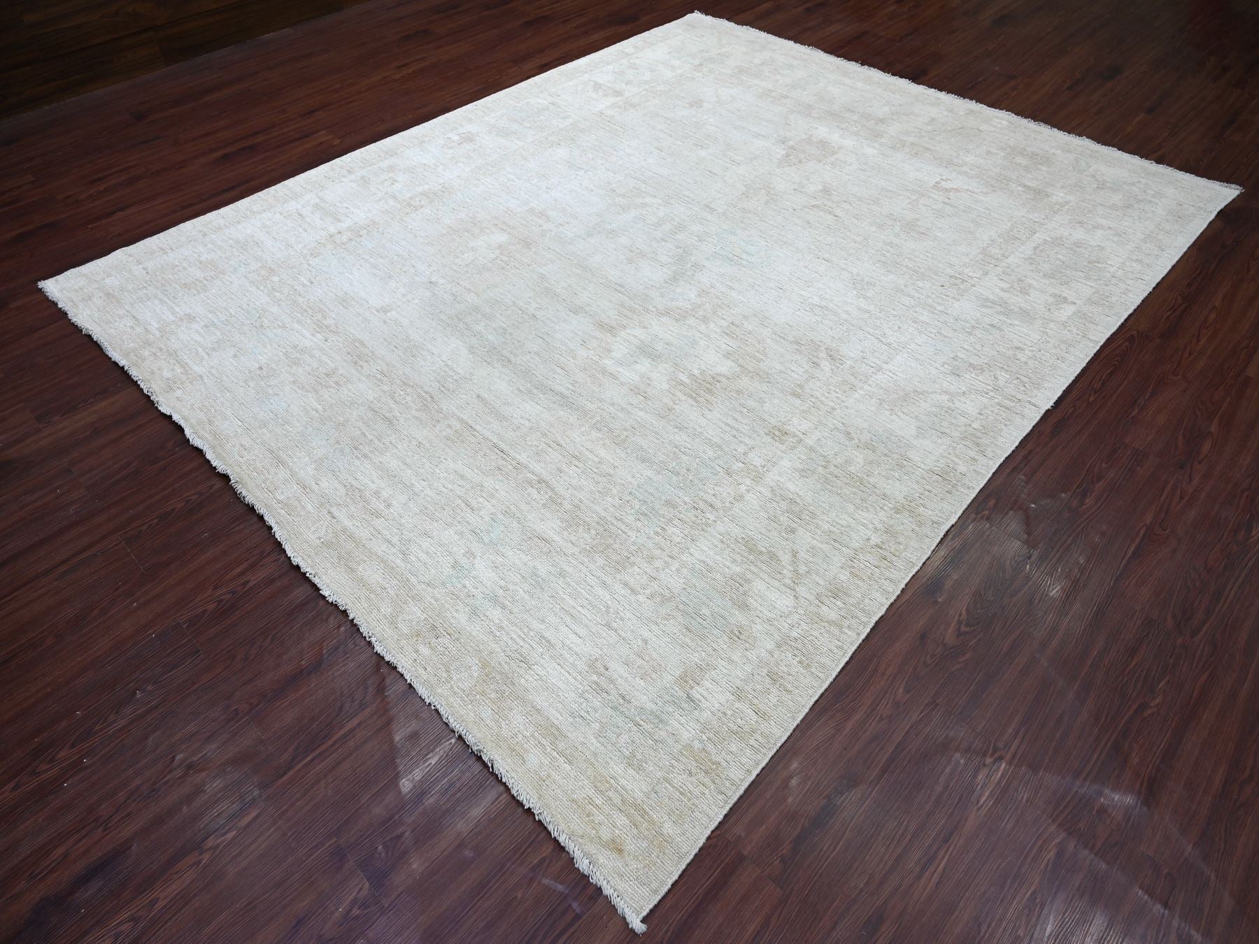 Oushak Oushak hand-knotted wool rug in Gray & Ivory, 8'1" x 9'10" — SKU O022617 (view 3)