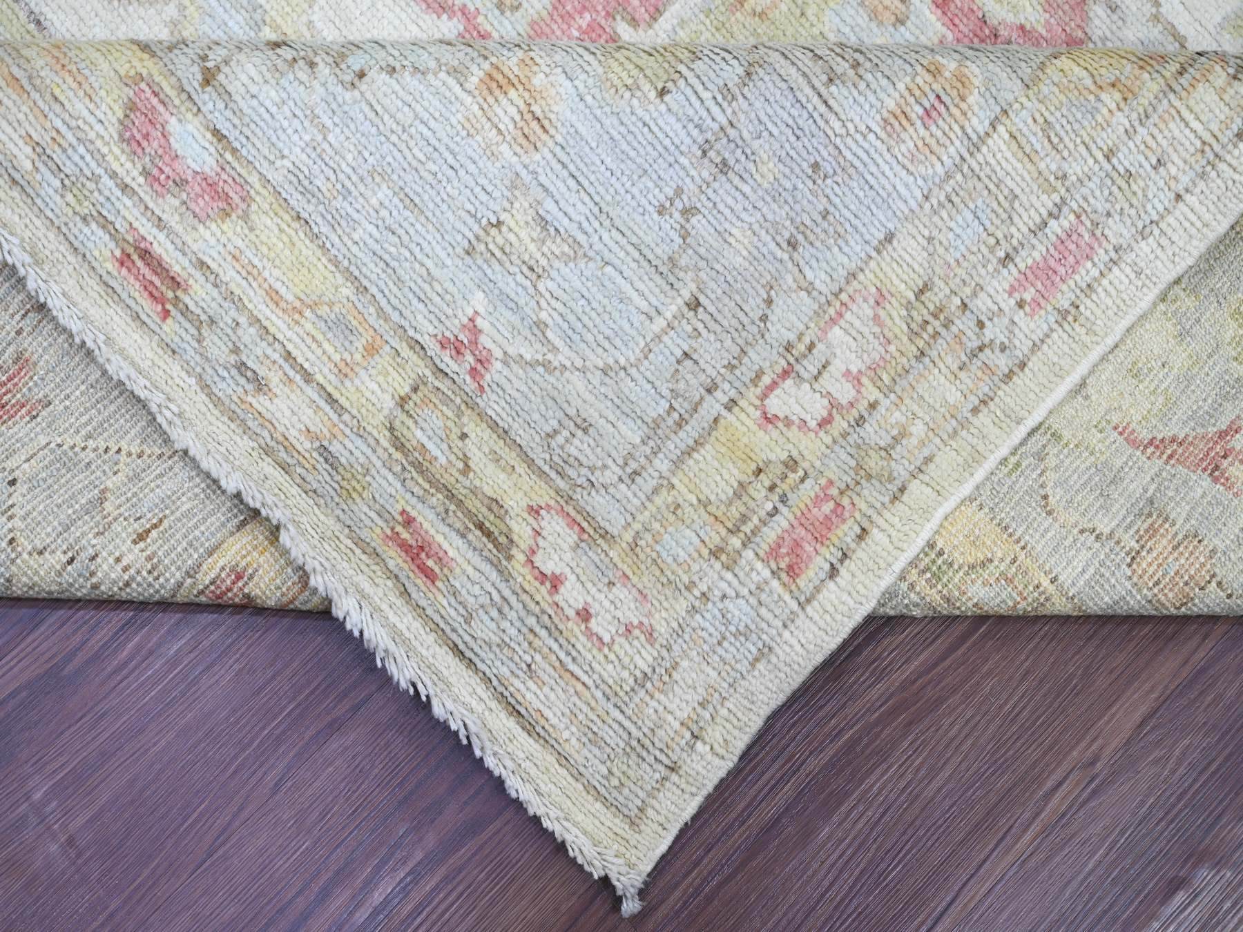 Oushak Oushak hand-knotted wool rug in Ivory & Light Blue, 8' x 9'9" — SKU O022619 (view 6)