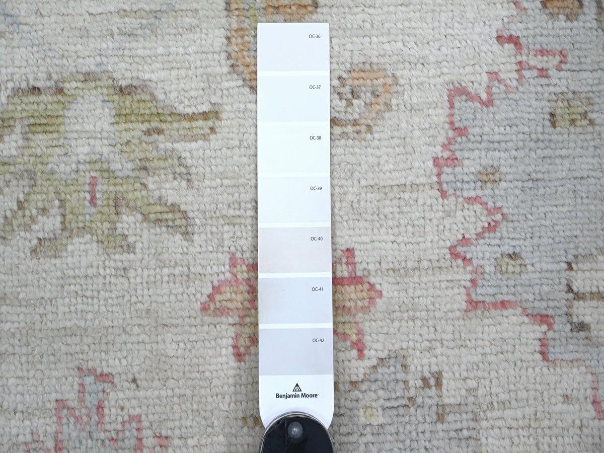 Oushak Oushak hand-knotted wool rug in Ivory & Light Blue, 8' x 9'9" — SKU O022619 (view 7)