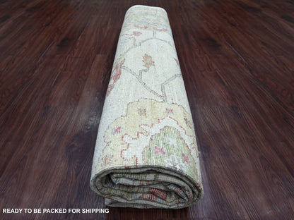 Oushak Oushak hand-knotted wool rug in Ivory & Light Blue, 8' x 9'9" — SKU O022619 (view 9)