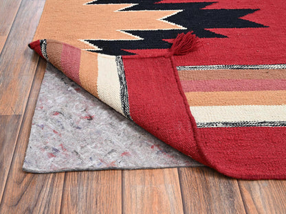 Red 8'3" x 9'10" Flat Weave Hand woven Wool Rug - Sku: O02261