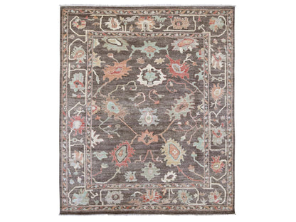 Oushak Oushak hand-knotted wool rug in Brown, 8' x 9'6" — SKU O022620