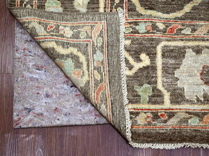 Brown 8'0" x 9'6" Oushak And Peshawar Hand knotted Wool Rug - Sku: O022620