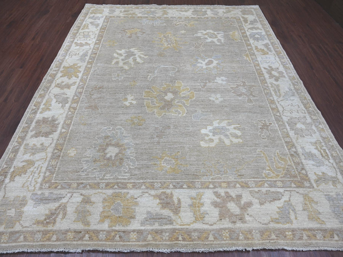 Oushak Oushak hand-knotted wool rug in Brown & Ivory, 8'1" x 9'5" — SKU O022622 (view 2)