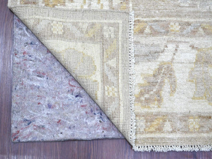Brown 8'1" x 9'5" Oushak And Peshawar Hand knotted Wool Rug - Sku: O022622
