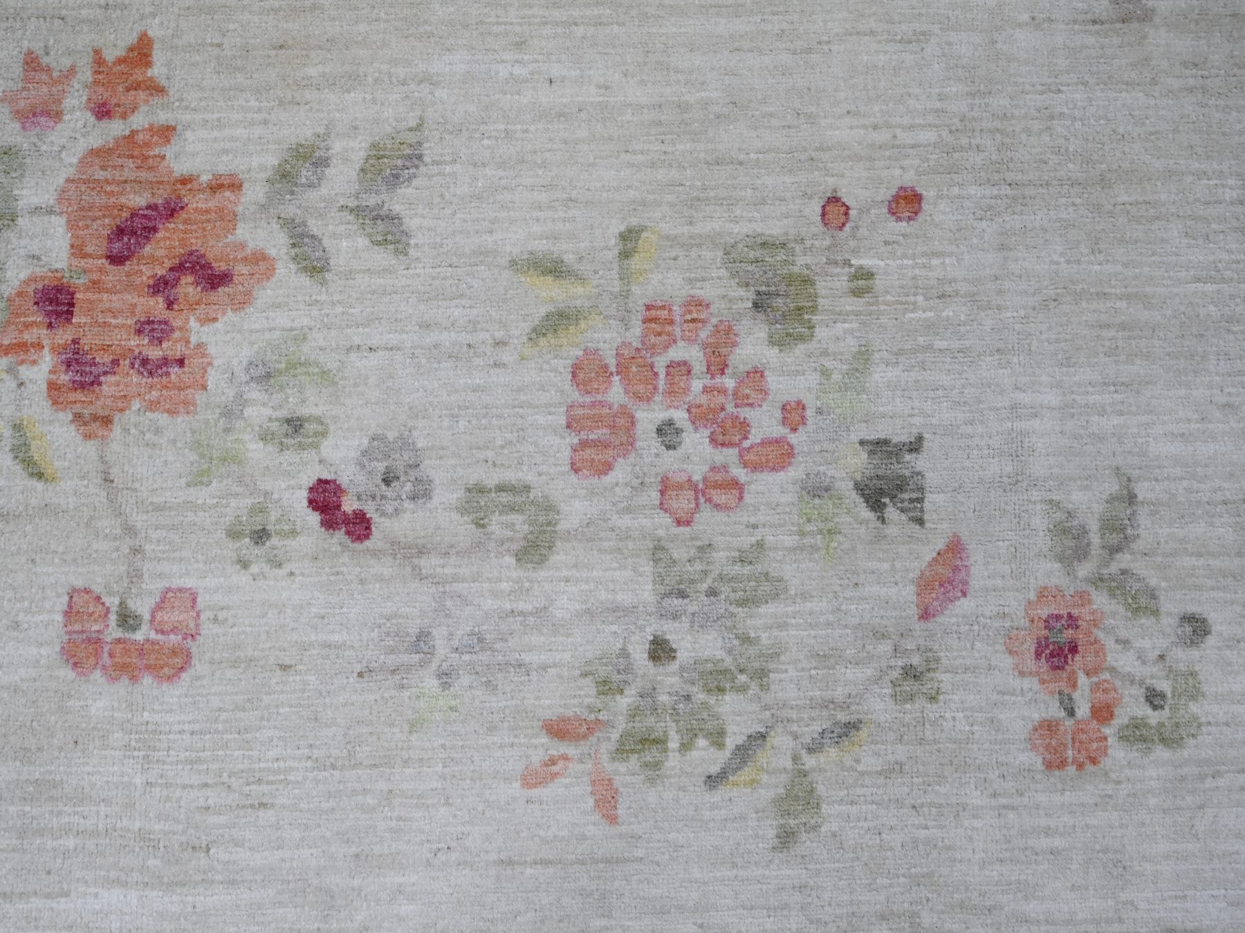 Peshawar Oushak hand-knotted wool rug in Gray & Green, 8'10" x 11'11" — SKU O022625 (view 8)