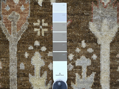 Brown 9'2" x 11'8" Oushak And Peshawar Hand knotted Wool Rug - Sku: O022627
