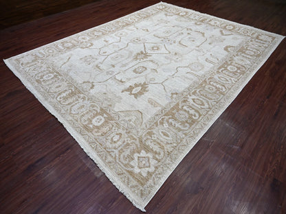 Grey 9'2" x 11'11" Oushak And Peshawar Hand knotted Wool Rug - Sku: O022629