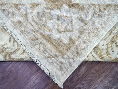 Grey 9'2" x 11'11" Oushak And Peshawar Hand knotted Wool Rug - Sku: O022629