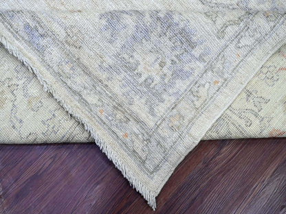 Ivory 8'10" x 11'9" Oushak And Peshawar Hand knotted Wool Rug - Sku: O022631