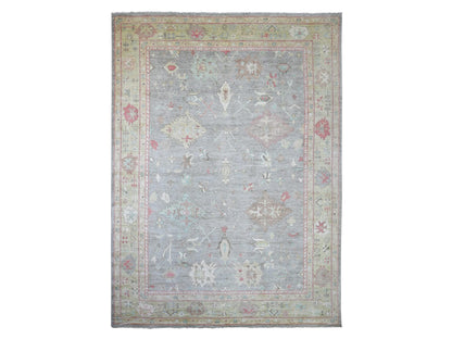 Grey 10'0" x 13'7" Oushak And Peshawar Hand knotted Wool Rug - Sku: O022632