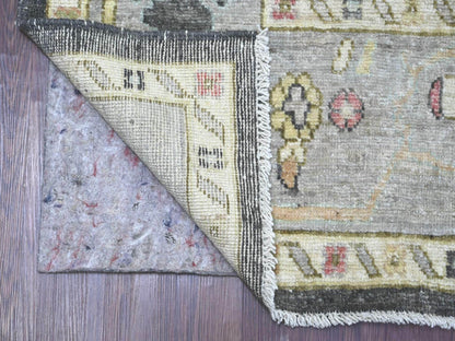Grey 8'2" x 9'10" Oushak And Peshawar Hand knotted Wool Rug - Sku: O022635